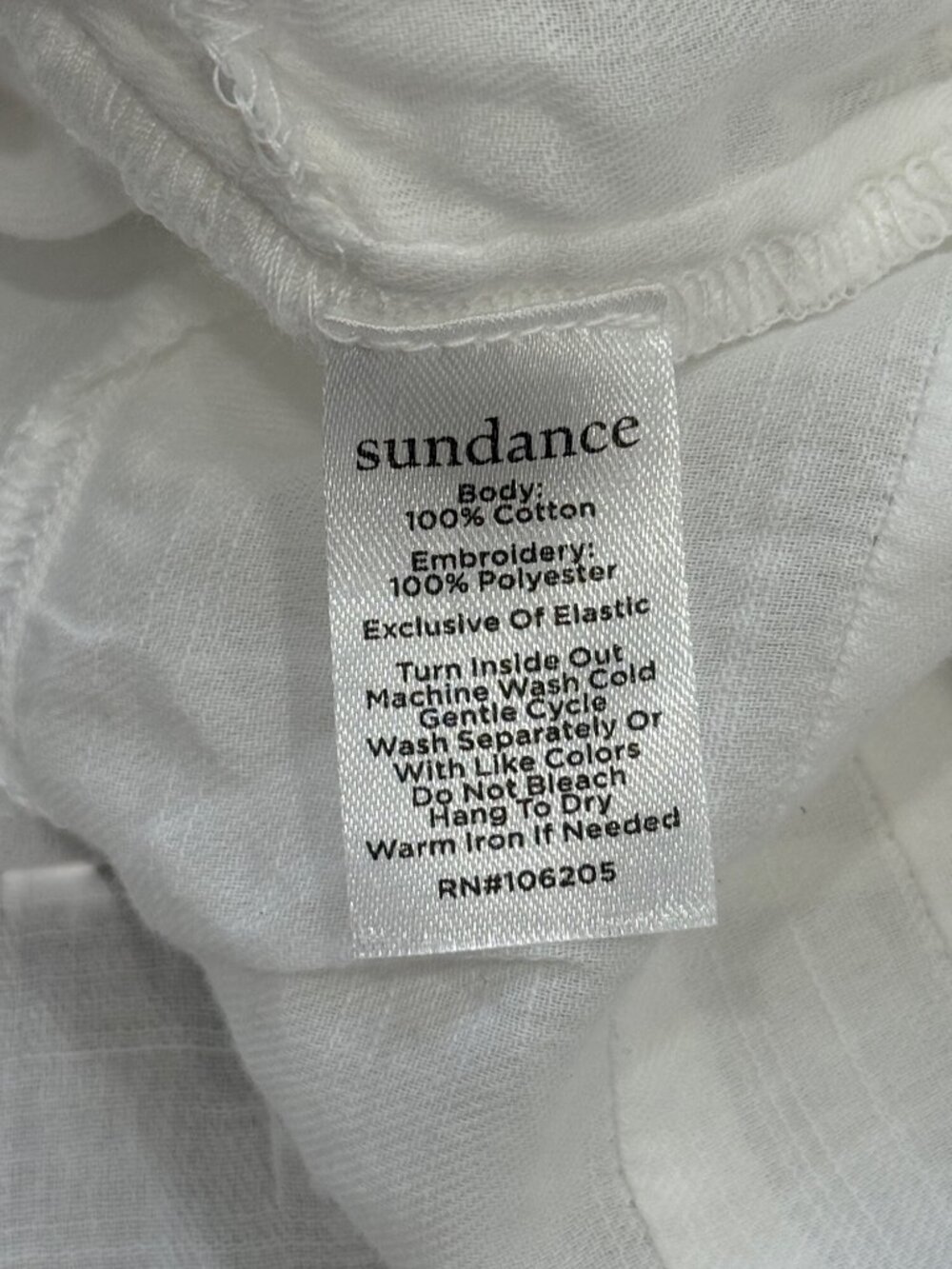 Sundance Women Size M Antonia Tiered White Top Cotton Oversized Smocked & Tassel - Picture 8 of 8